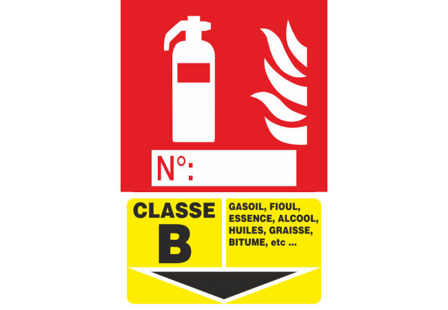 Sticker Extincteur Classe B – Signalétique Incendie