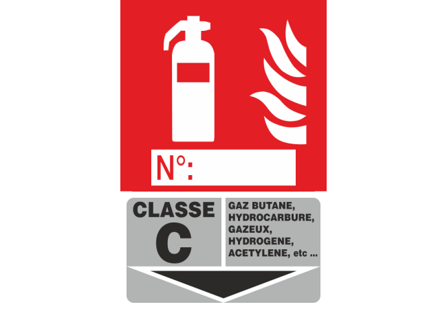 Sticker Extincteur Classe C – Signalétique Incendie