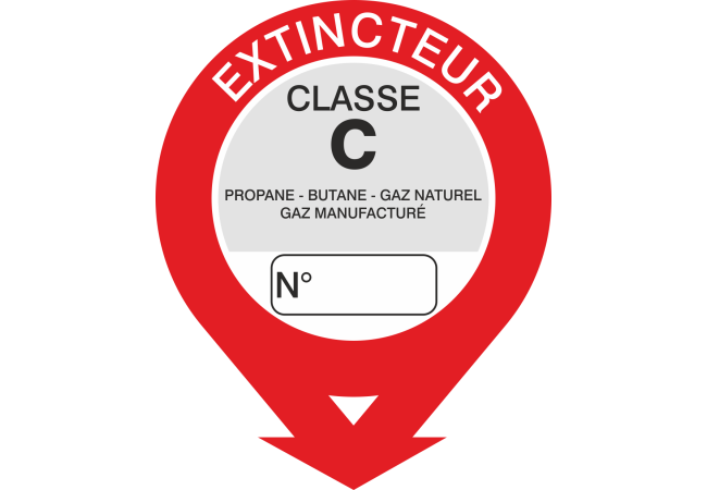 Sticker Extincteur Classe C – Signalétique Incendie