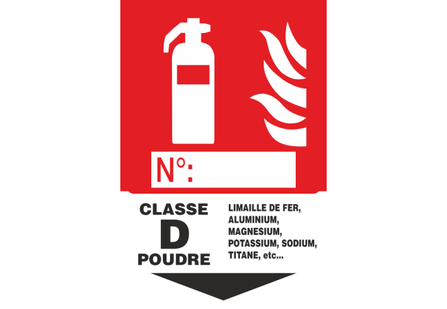 Sticker Extincteur Classe D – Signalisation Incendie