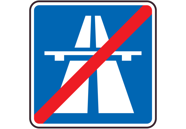 Sticker Fin d'Autoroute - Signalétique Routière