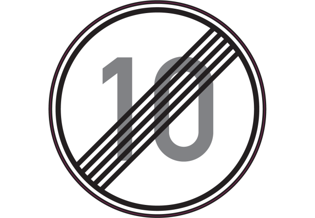 Sticker Fin de Limitation de Vitesse 10 km/h
