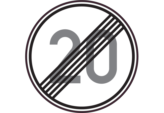 Sticker Fin de Limitation de Vitesse 20 km/h