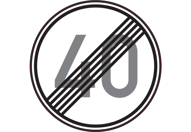Sticker Fin de Limitation de Vitesse 40 km/h