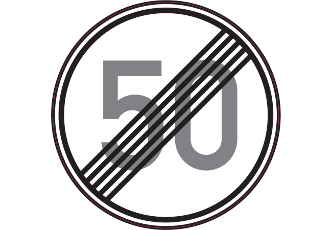 Sticker Fin de Limitation de Vitesse 50 km/h