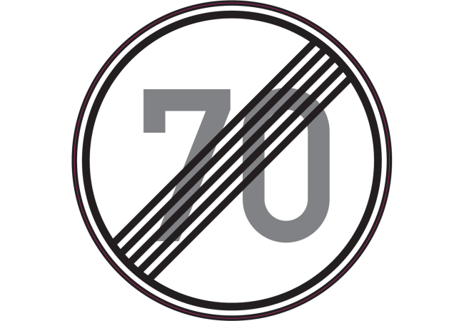 Sticker Fin de Limitation de Vitesse 70 km/h