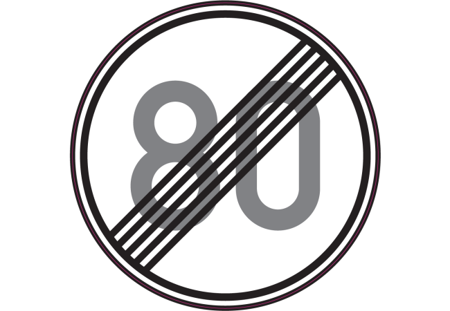 Sticker Fin de Limitation de Vitesse 80 km/h