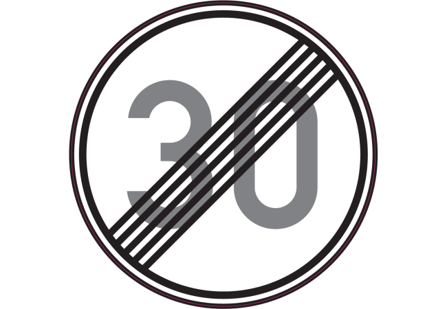 Sticker Fin de Limitation Vitesse 30 km/h