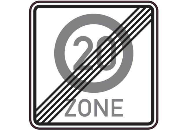 Sticker Fin de Zone 20 - Signalétique de Sécurité