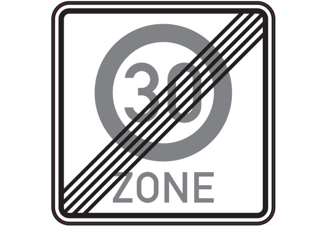 Sticker Fin de Zone 30 - Signalisation Routière