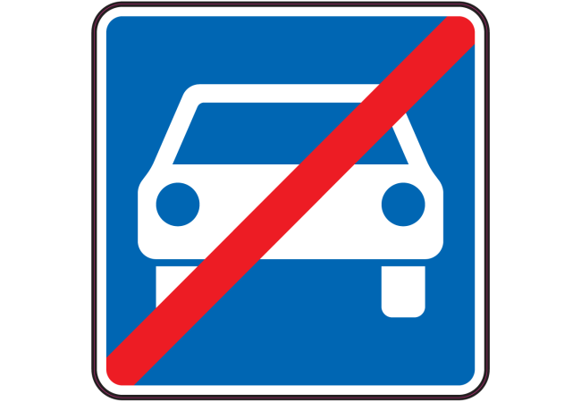 Sticker Fin de Zone de Circulation - Signalisation Routière