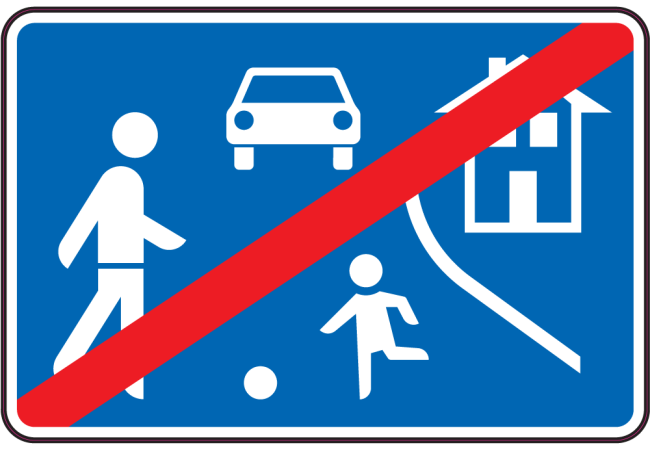 Sticker Fin de Zone de Rencontre - Signalétique Routière