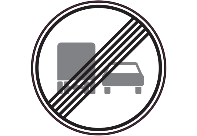 Sticker Fin d'interdiction de dépasser pour camions