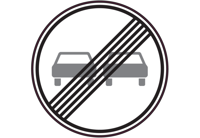 Sticker Fin d'Interdiction de Dépasser - Signalétique Routière