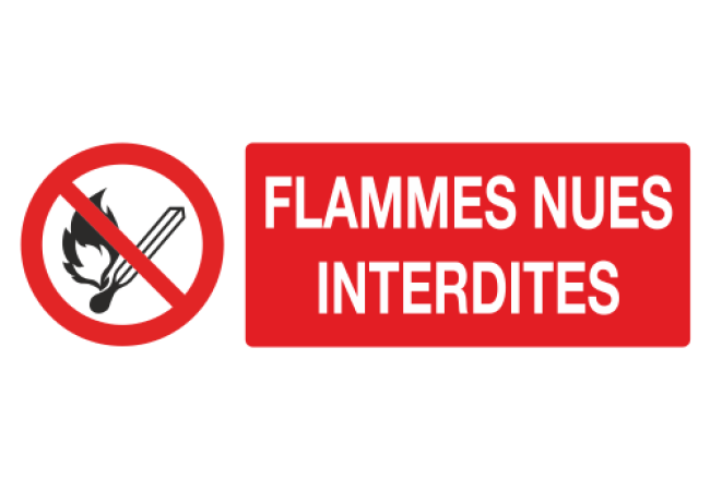 Sticker Flammes nues interdites - Signalétique incendie