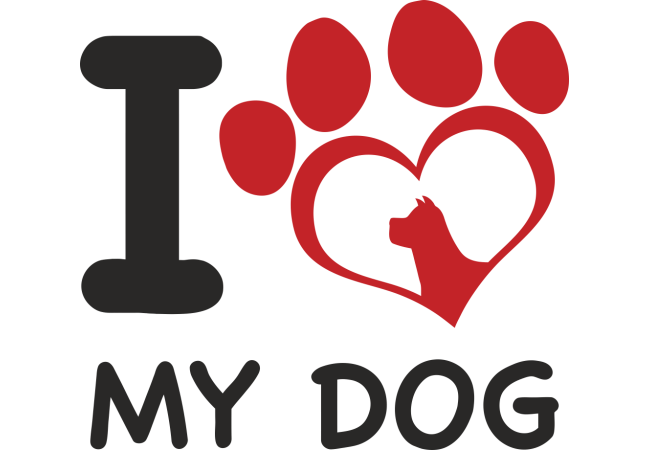 Sticker I Love My Dog - Décoration Auto & Intérieur