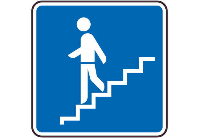 Sticker Indication Descendre Escaliers - Norme ISO