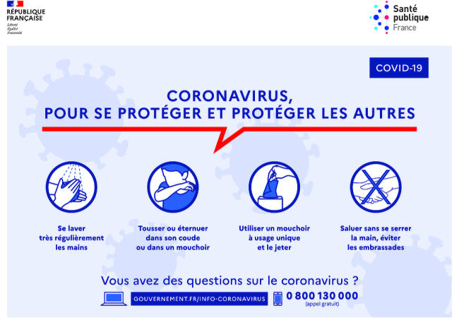 Sticker informatif COVID-19 — Gestes et consignes