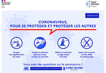 Sticker informatif COVID-19 — Gestes et consignes