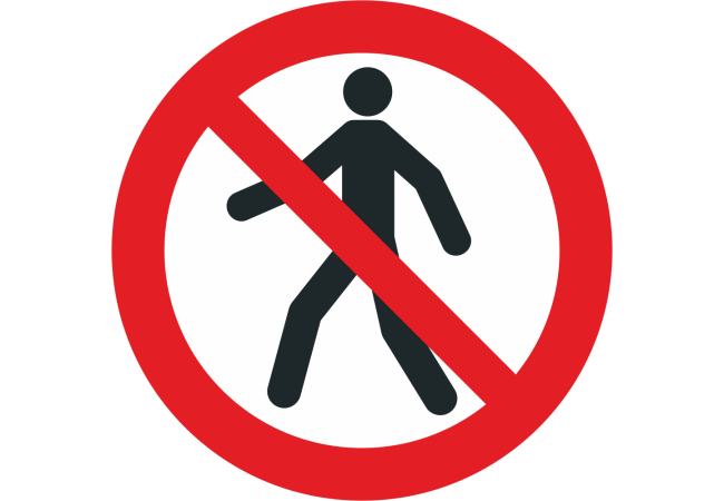 Sticker Interdiction Accès Piétons - Signalétique Réglementaire
