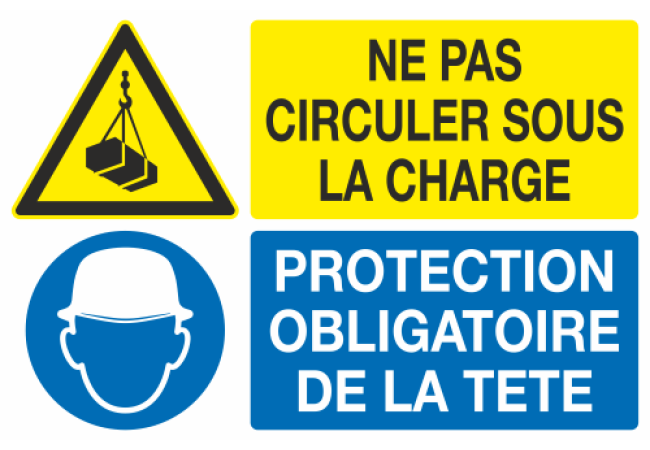 Sticker Interdiction Circuler sous Charge - Protection Tête