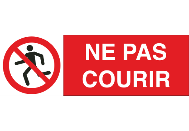Sticker Interdiction de Courir - Signalétique de Sécurité