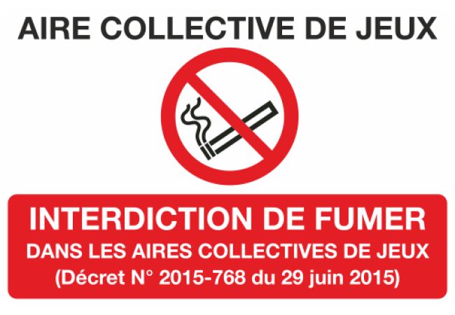 Sticker Interdiction de Fumer - Aire de Jeux