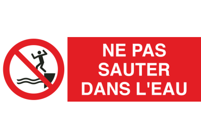 Sticker Interdiction de Sauter dans l'Eau