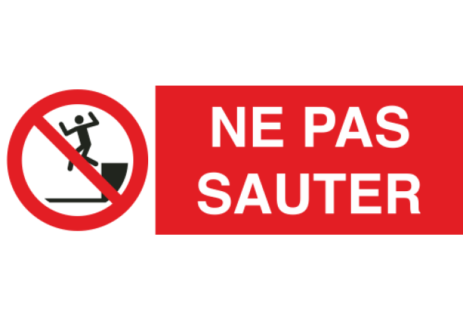 Sticker Interdiction de Sauter - Signalétique Autocollante