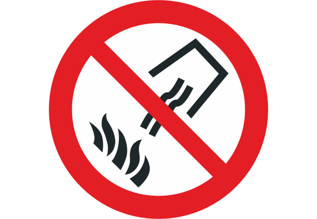 Sticker Interdiction d'Éteindre à l'Eau - Sécurité