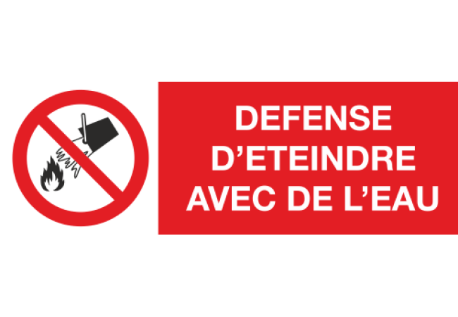 Sticker Interdiction d'éteindre à l'eau - Signalétique Incendie