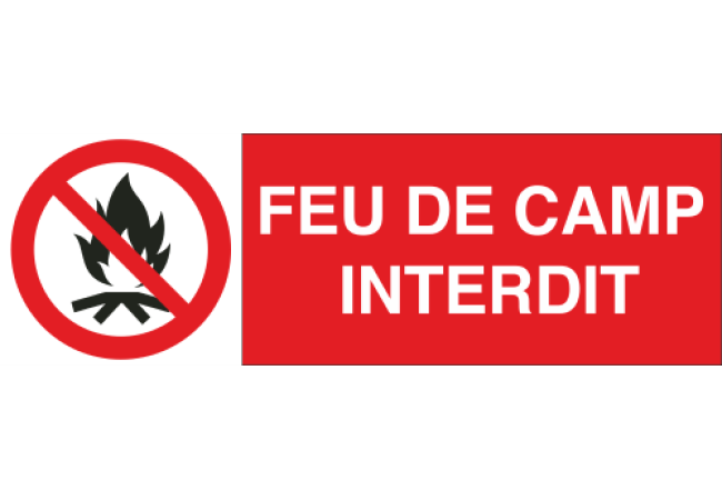 Sticker Interdiction Feu de Camp – Signalétique Sécurité