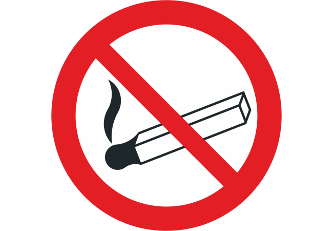 Sticker Interdiction Flamme nue et Fumer ISO 7010