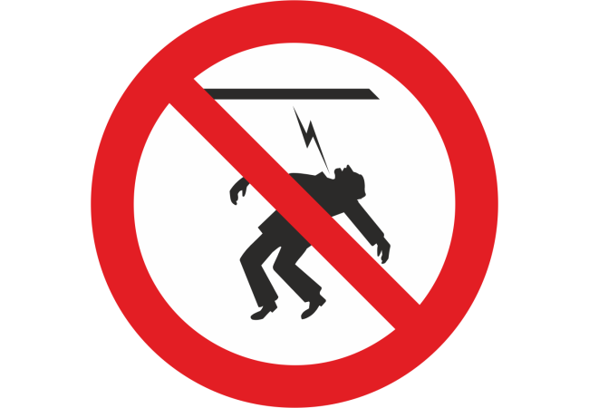 Sticker Interdiction Haute Tension - Danger Électrique