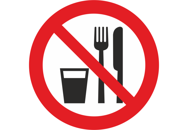 Sticker Interdiction Manger et Boire - Norme ISO