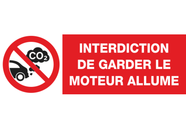 Sticker interdiction moteur allumé - Norme ISO 7010
