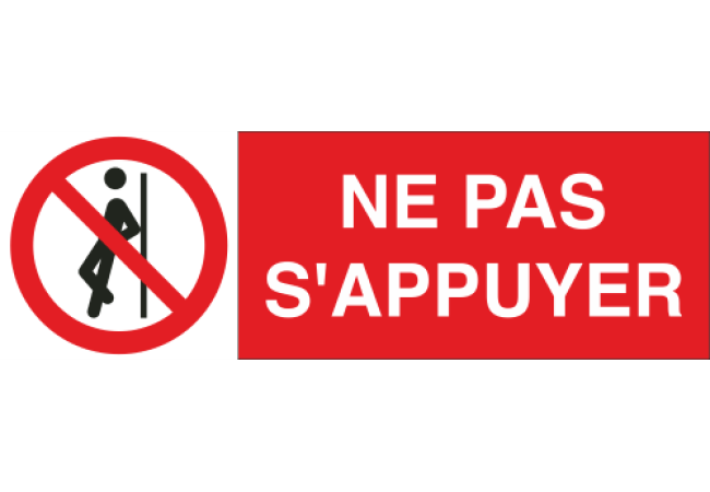 Sticker interdiction « Ne pas s'appuyer » – Signalétique professionnelle