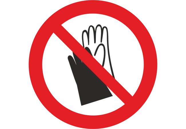 Sticker Interdiction Port de Gants de Protection