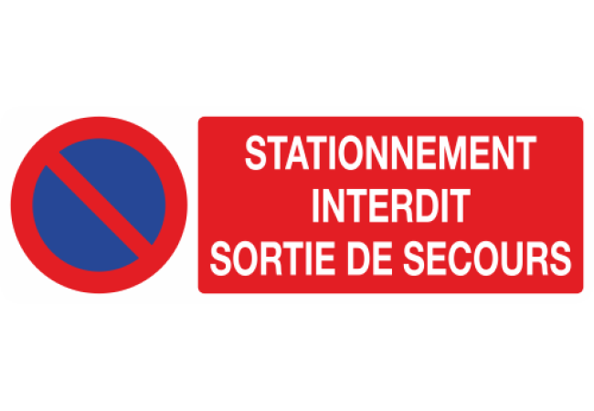 Sticker Interdiction Stationnement Sortie Secours