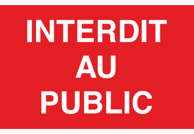 Sticker Interdit au Public – Signalétique Professionnelle