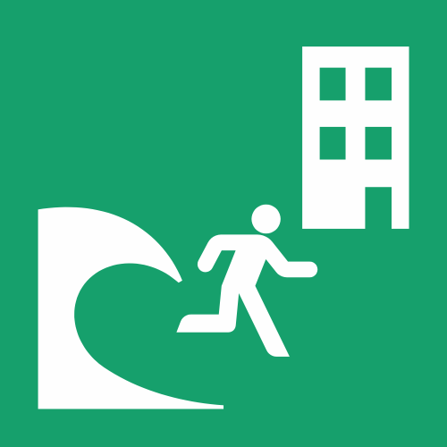 Sticker ISO 7010 E063 - Évacuation tsunami