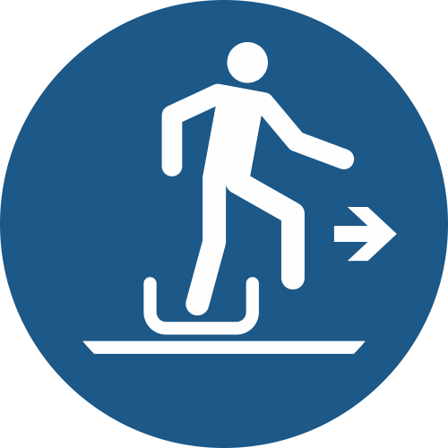 Sticker ISO 7010 M051 - Descente luge côté droit