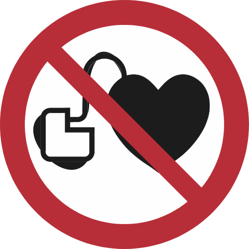 Sticker ISO 7010 P007 - Interdiction Stimulateur Cardiaque