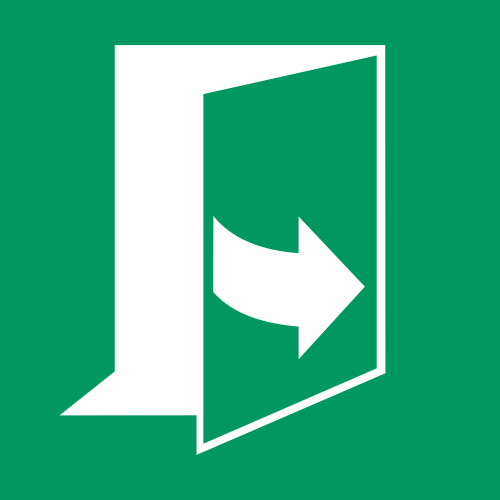 Sticker ISO E057 - Ouverture porte tirant côté gauche