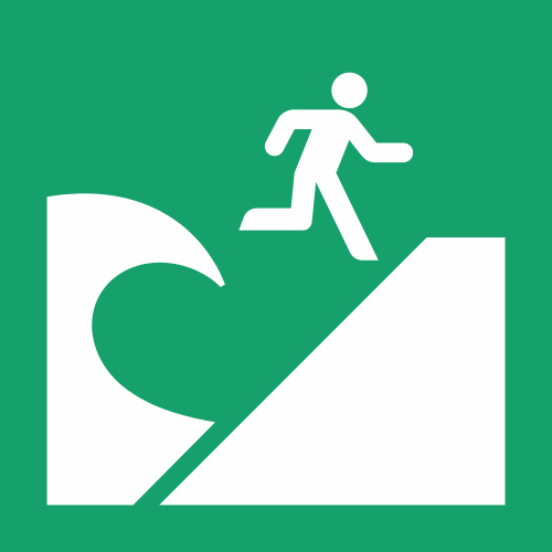Sticker ISO E062 Zone d'évacuation tsunami - Signalétique sécurité