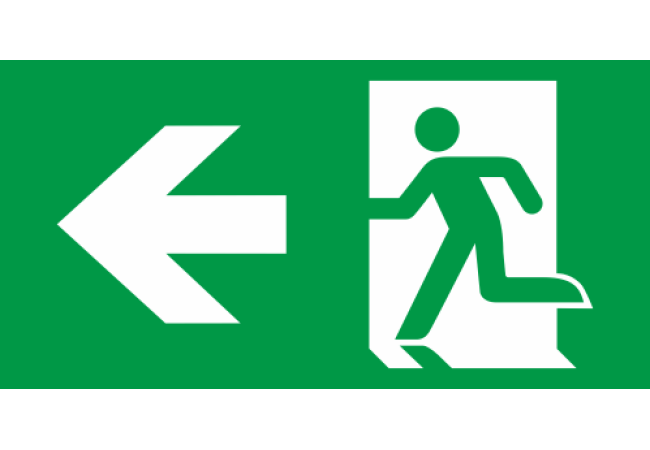 Sticker Issue de Secours Flèche Gauche ISO 7010