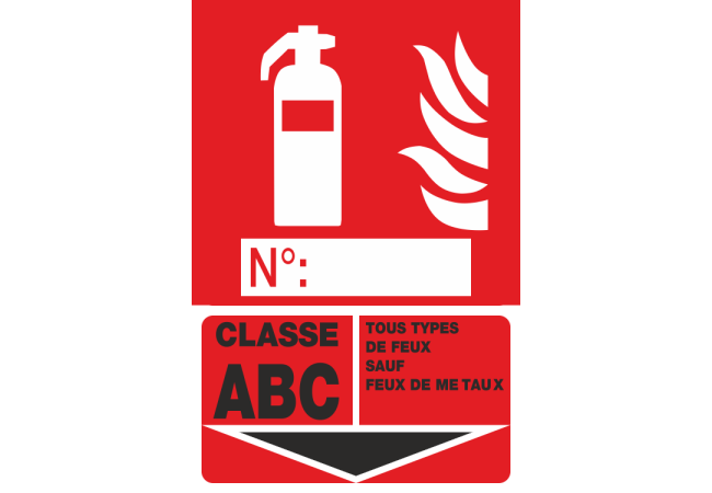 Sticker Localisation Extincteur Classe ABC