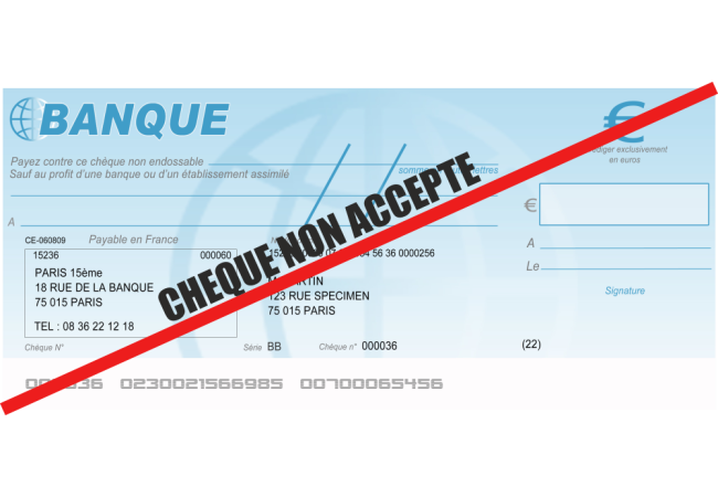 Sticker Logo Chèque Refusé – Signalétique Paiement