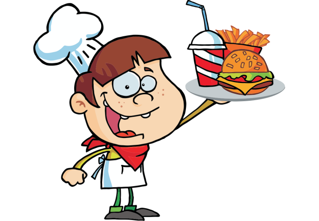 Sticker Mascotte Fast Food – Signalétique Commerciale
