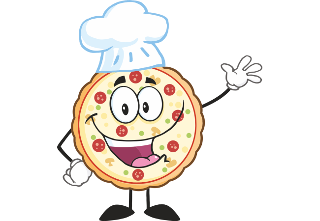 Sticker Mascotte Pizza Coloré - Signalétique Commerciale